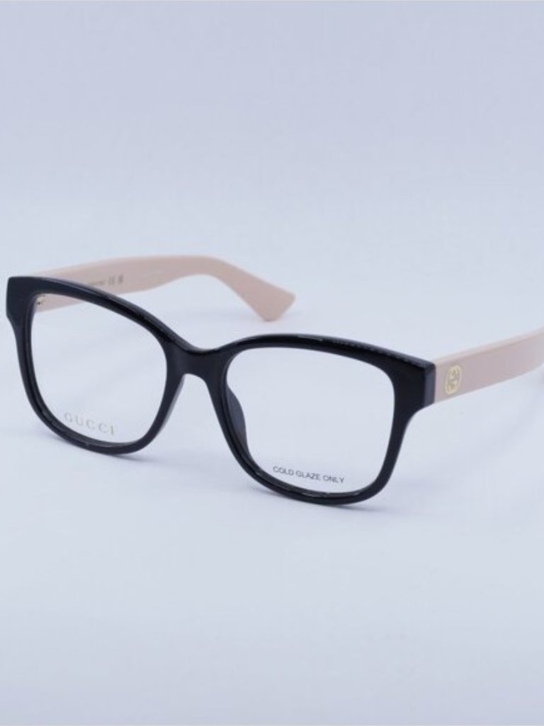Gucci Gg1340o 007 Eyeglasses Shiny Black/Pink 54mm Square Frame